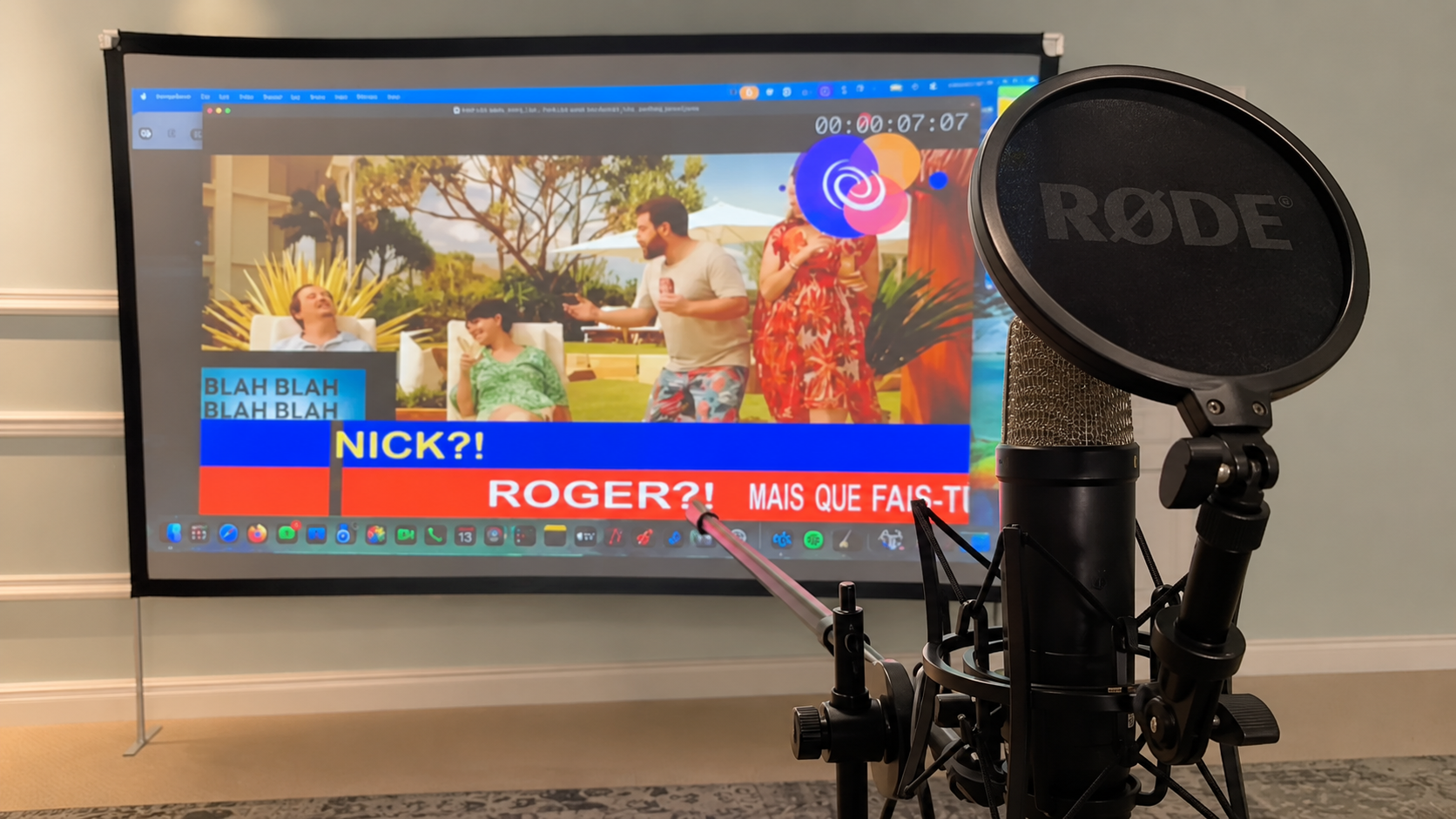 Screen close-up during the dubbing experience